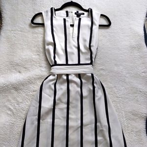 Black and White Striped Business/Casual Dress
